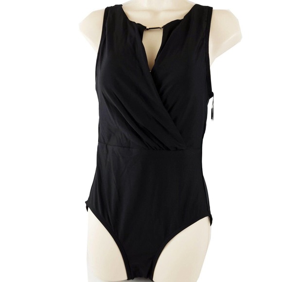 Calvin Klein Other - Calvin Klein Swimsuit Black Size 12 One Piece Compression UV Protection Womens